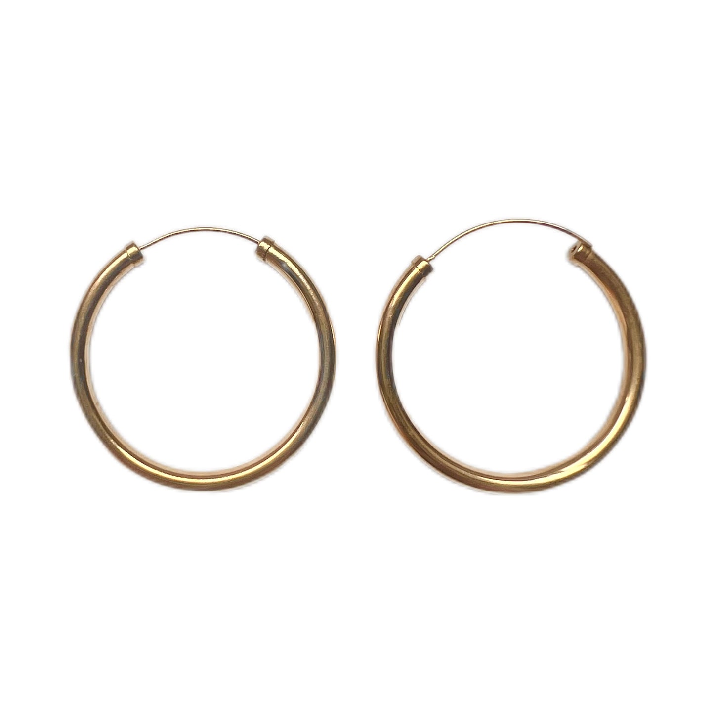 Vintage 9 carat gold hoop earrings