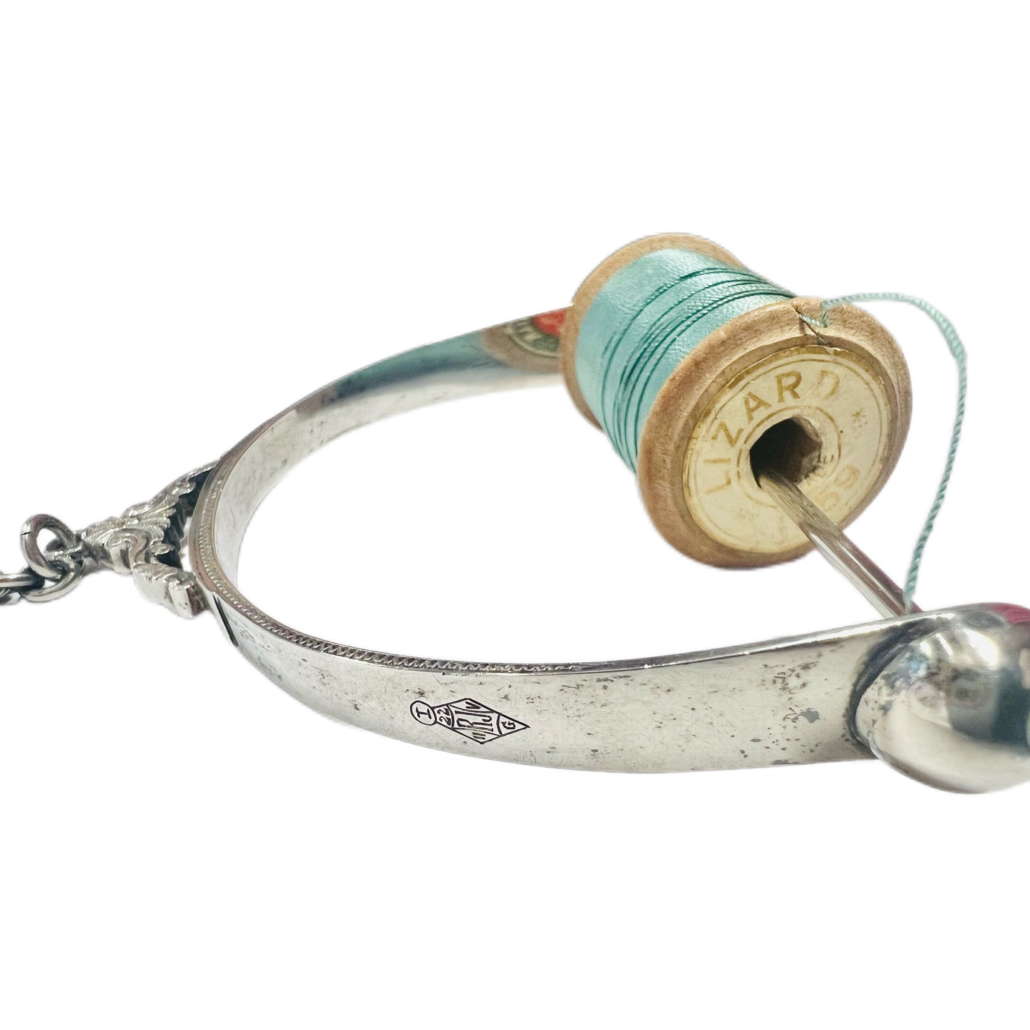 古董苏格兰纯银腰链线轴柄