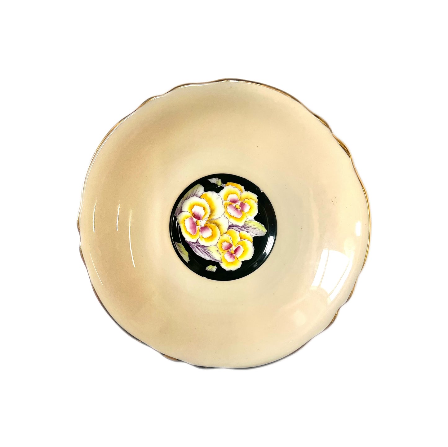 Near antique 1930s Paragon Yellow Pansy teacup and saucer as found