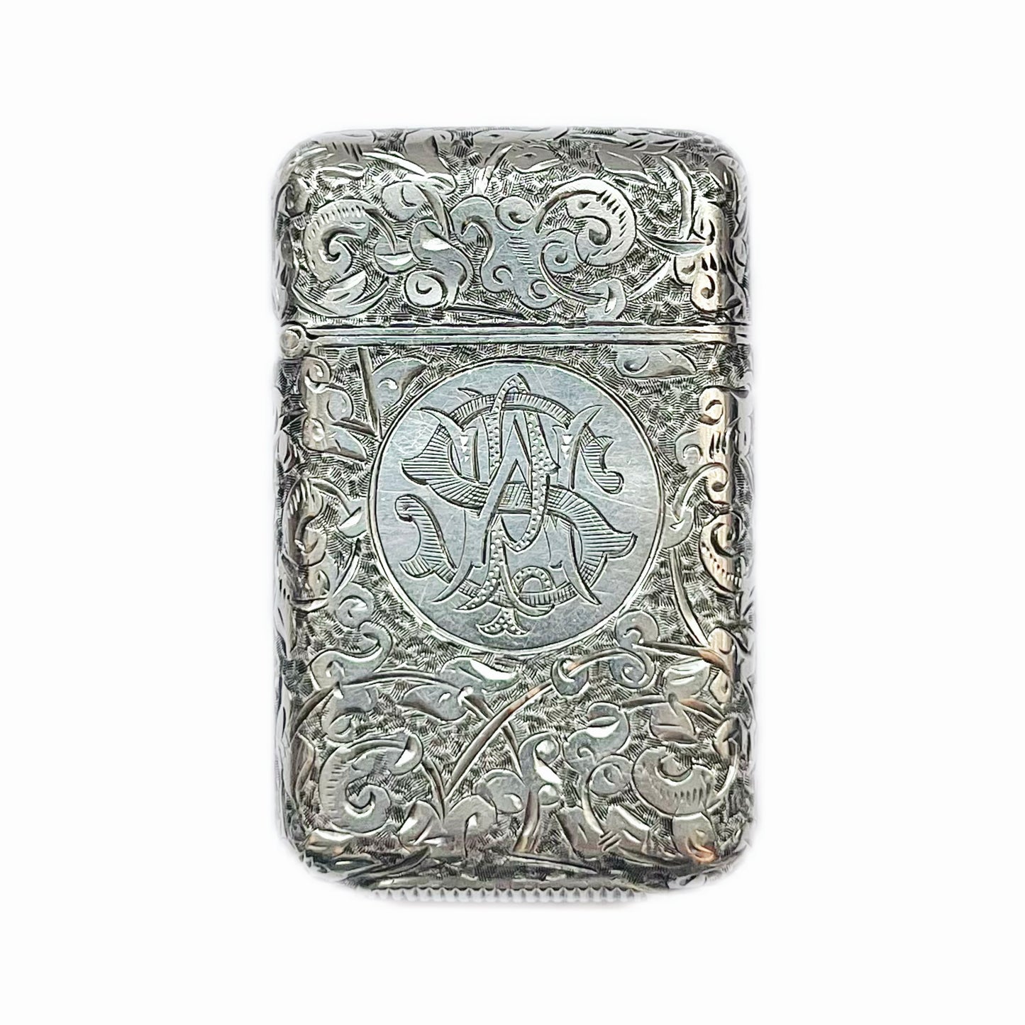 High Victorian Sampson Mordan & Co sterling silver vesta case, London, 1883