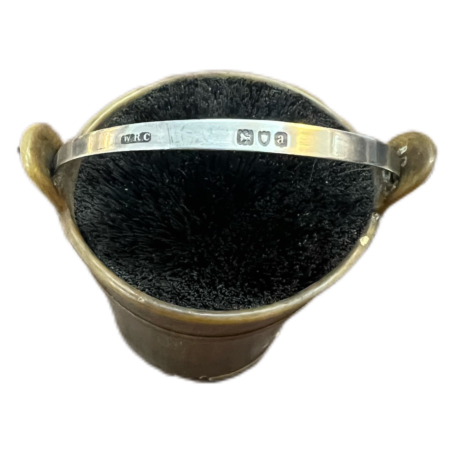 Antique Victorian 19th century pen wipe with sterling silver handle