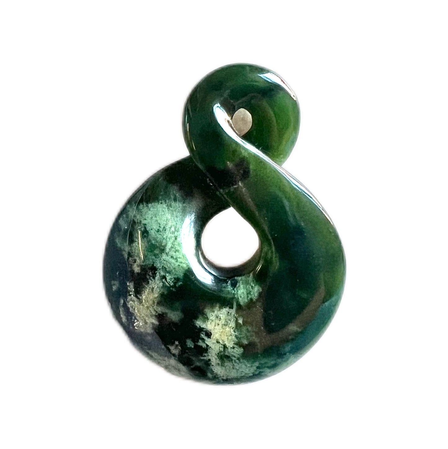 Vintage poumanu Pikorua nephrite jade pendant, New Zealand