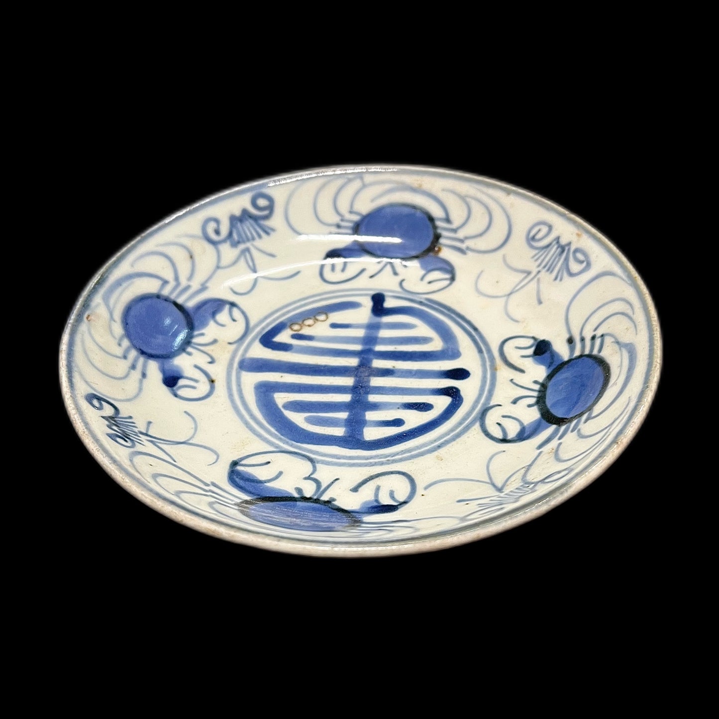 Antique 18th century early Qing crab and seaweed dish