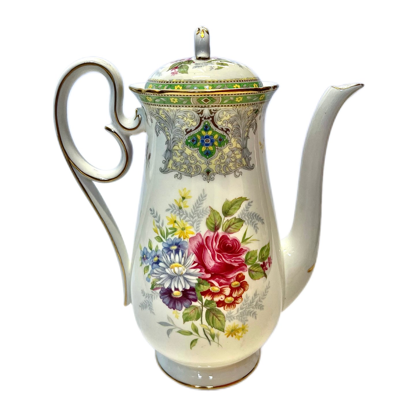 Vintage near Antique 1930s Shelley England “Georgian” pattern coffee pot