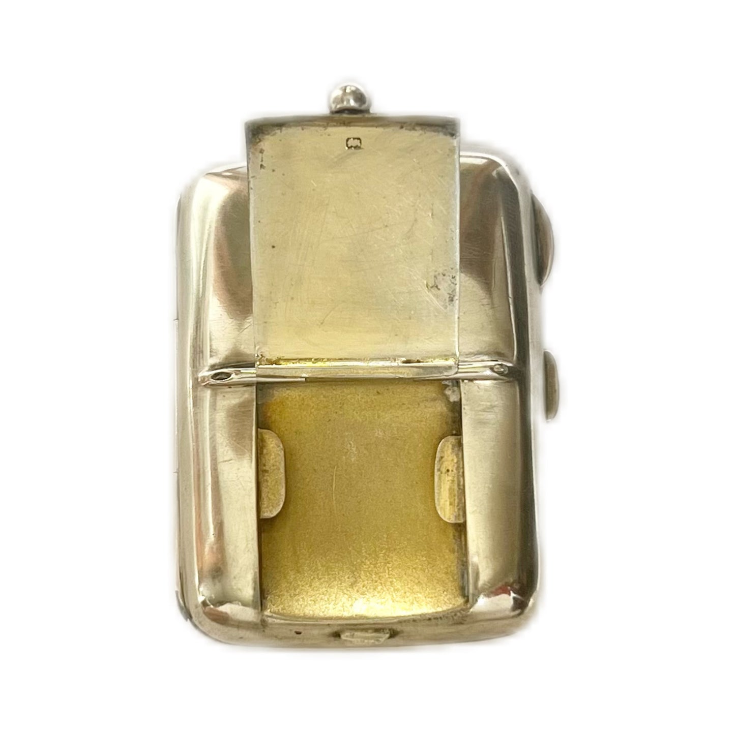 Victorian sterling silver triple-compartment vesta case, Robert Pringle & Sons