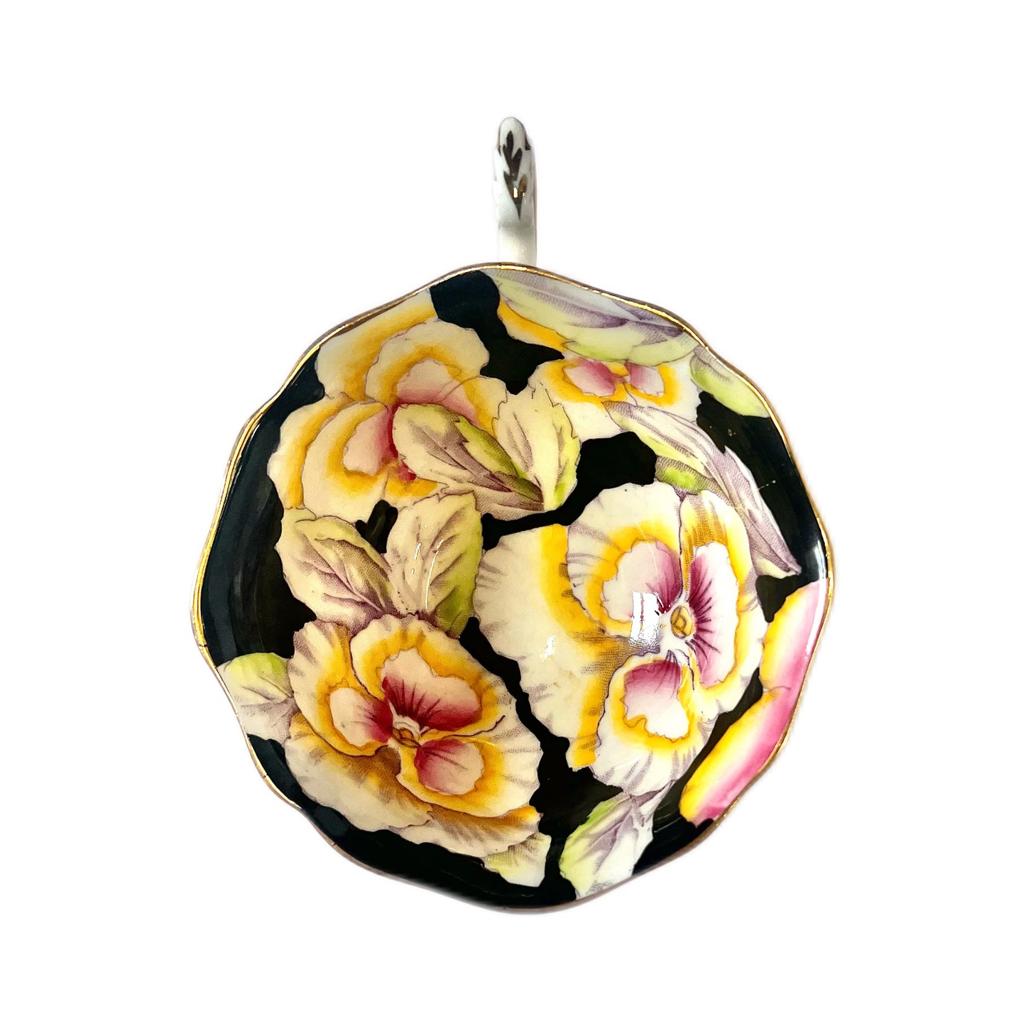 Near antique 1930s Paragon Yellow Pansy teacup and saucer as found