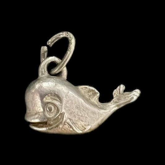 Vintage sterling silver whale charm