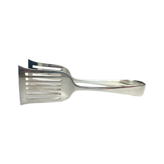 Large and substantial pair of George V sterling silver tongs, Emile Viner