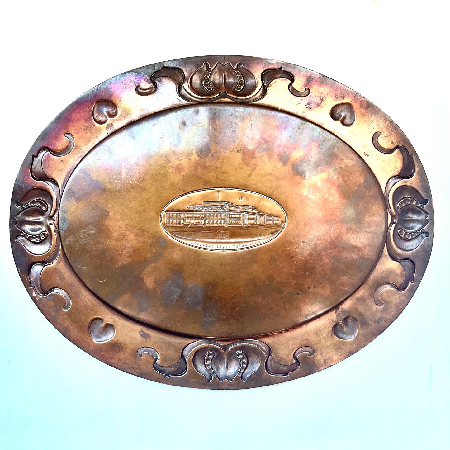 Vintage near antique Canberra Parliament House commemorative copper tray by Joseph Sankey & Sons circa 1927