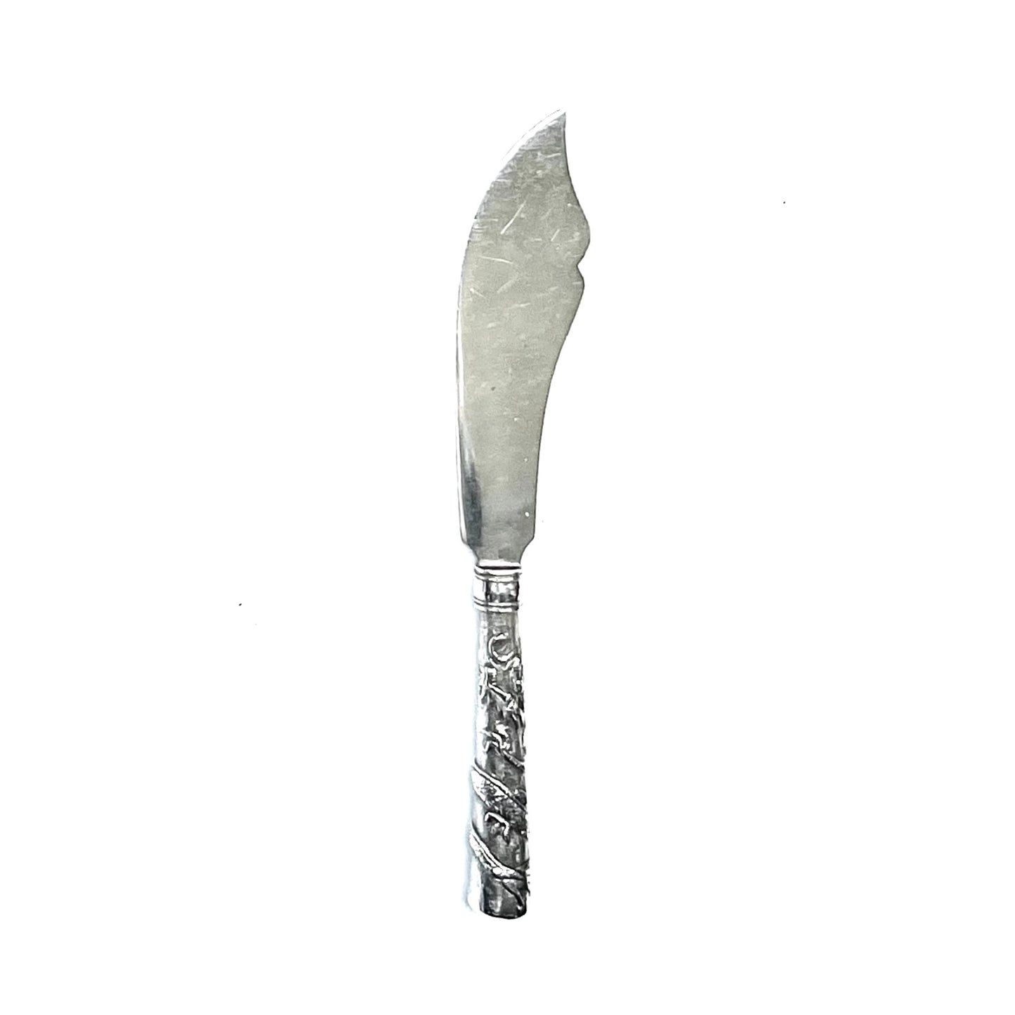 Antique Chinese export silver condiment or cocktail knife, Luen Wo, important Shanghai silversmith