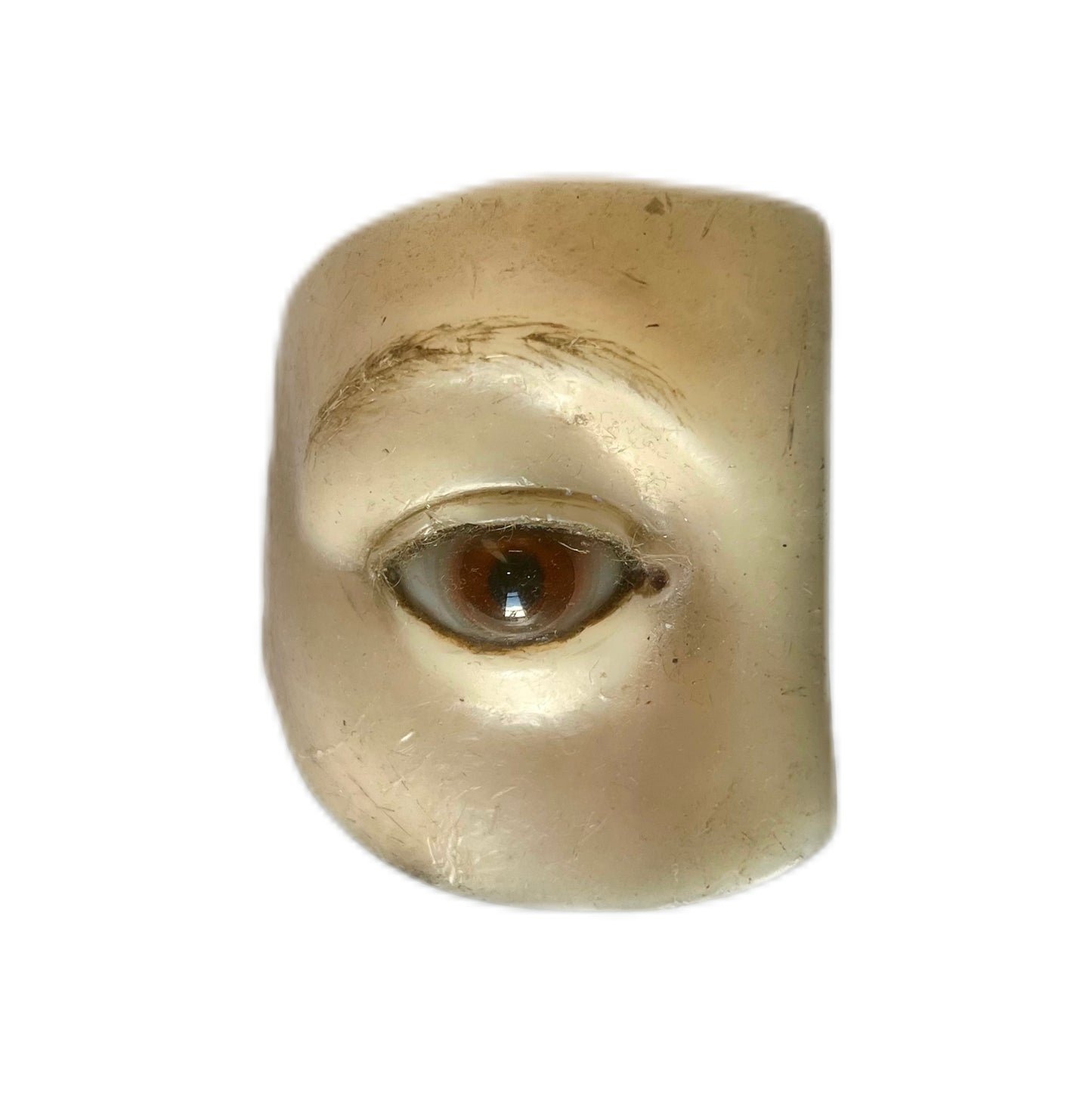 Antique John Weiss & Co eye speculum and wax eye model