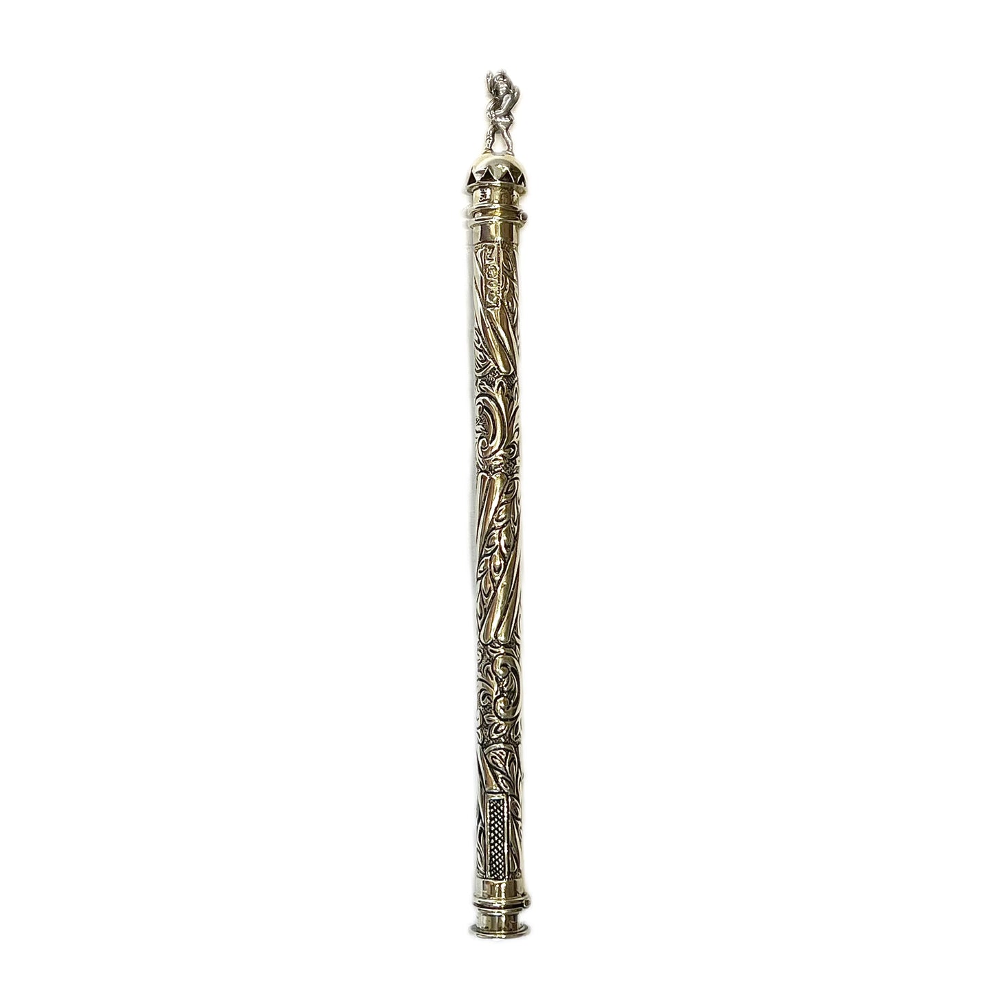 Late Victorian crested sterling silver ‘Mr Punch’ novelty sealing wax & matches holder