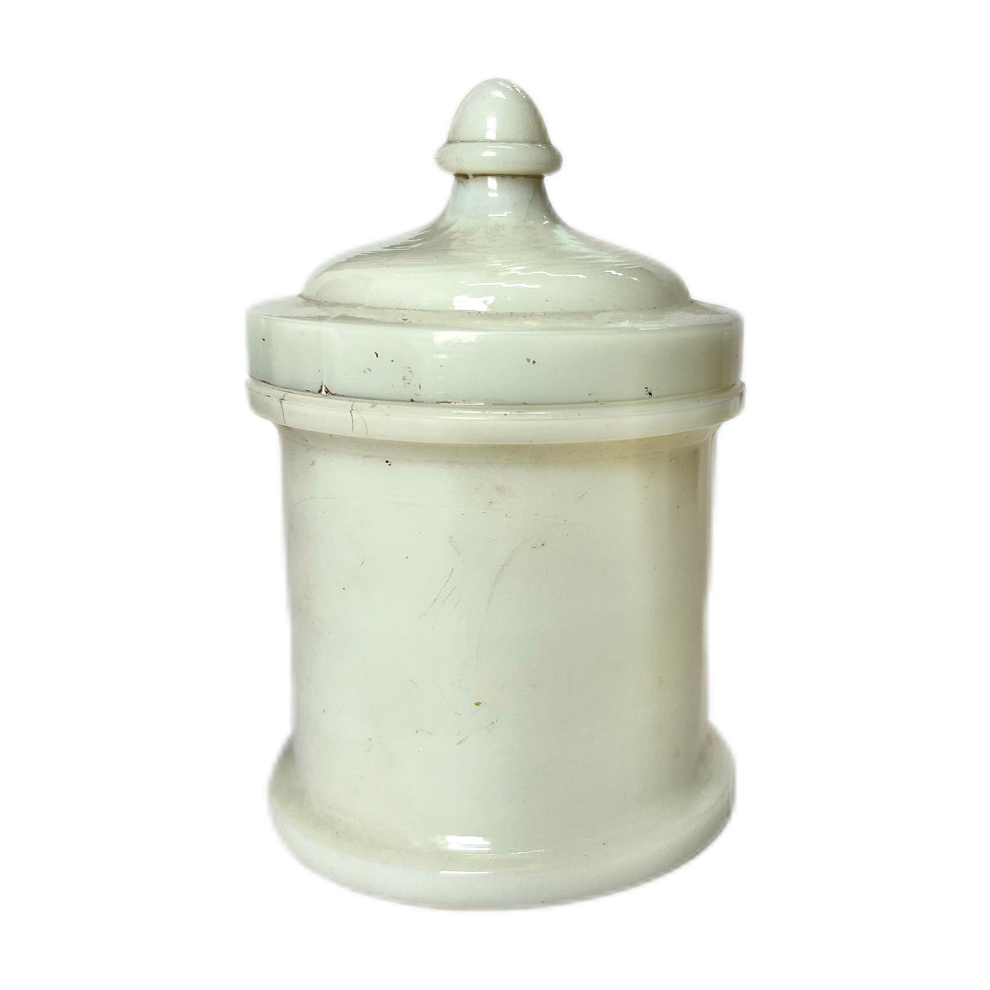 Antique Whitall Tatum Milk Glass Apothecary Jar- Ext. Stramonii