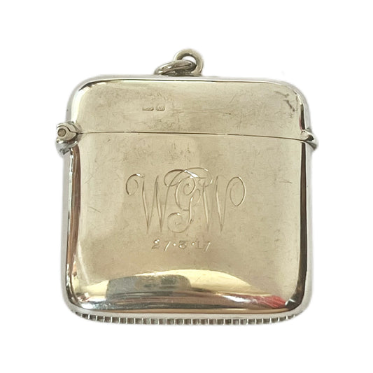 George V sterling silver vesta case, Joseph & Richard Griffin