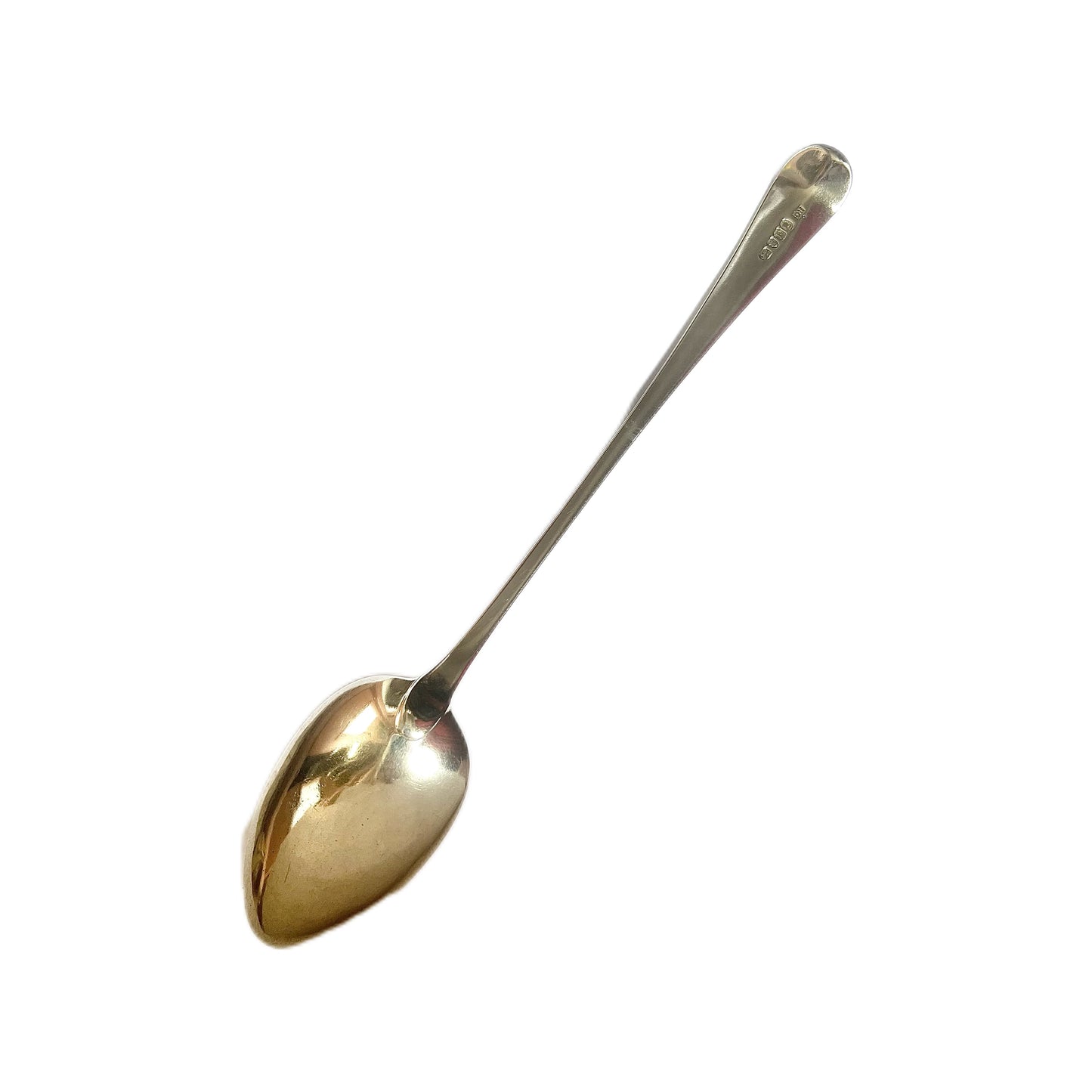 Crested George III sterling silver basting spoon by Richard Crossley, 1801
