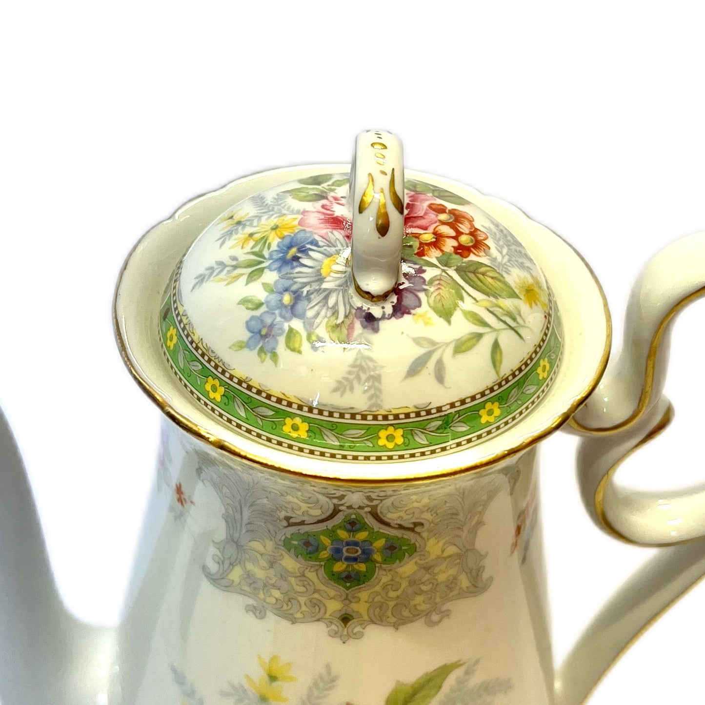 Vintage near Antique 1930s Shelley England “Georgian” pattern coffee pot