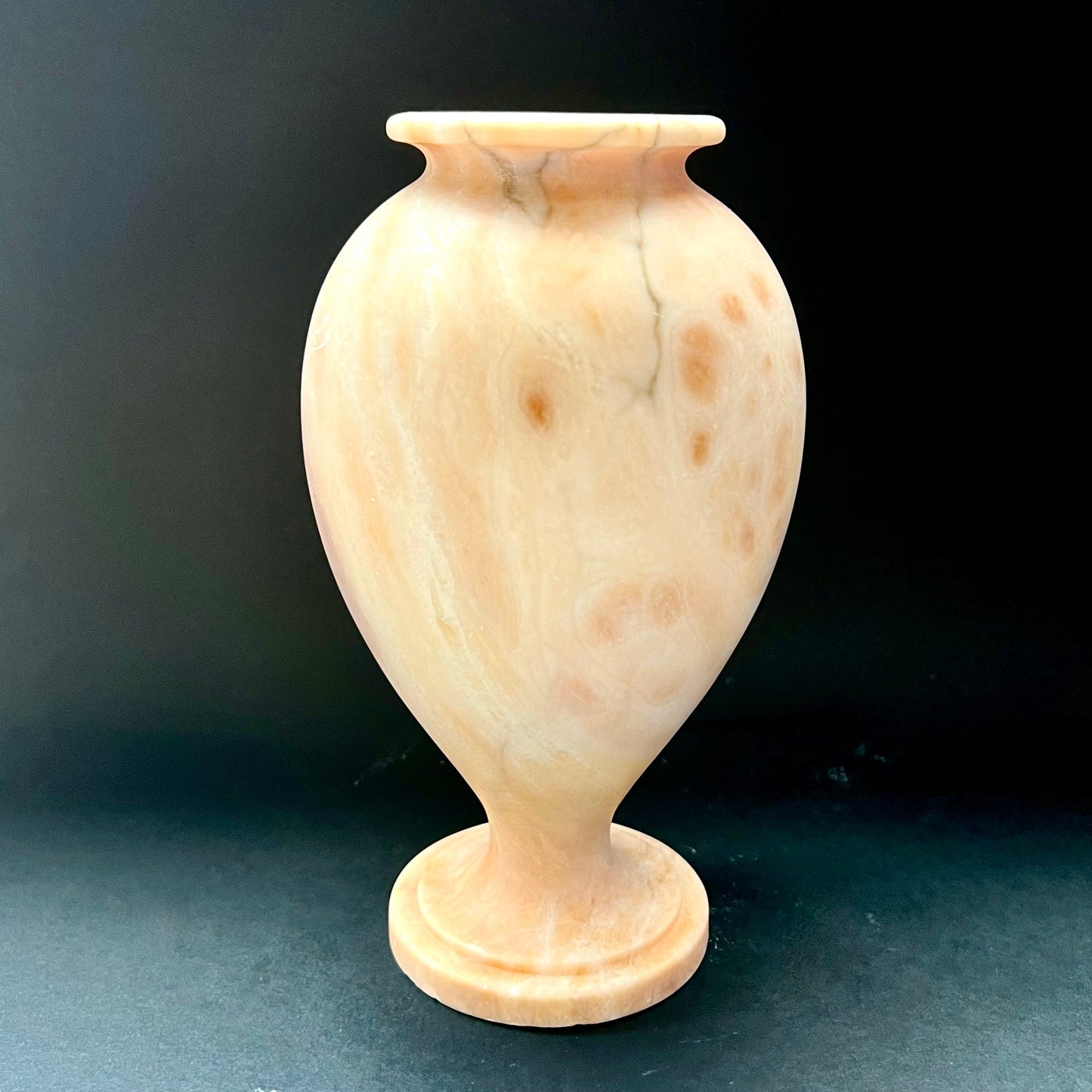 Salmon alabaster vase circa early to mid 20th century