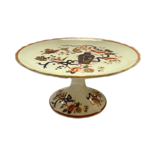 Antique English Imari ceramic cake stand circa early to mid 19th century, Staffordshire