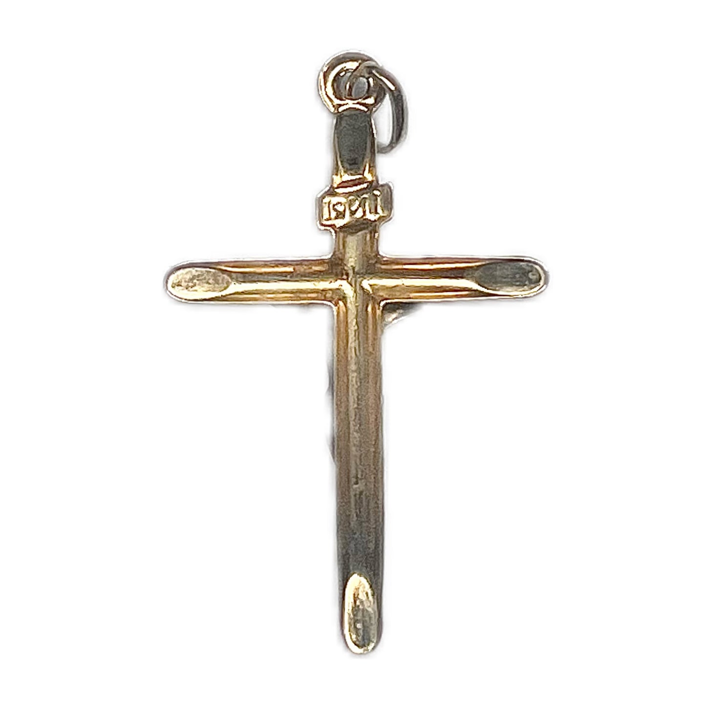 Vintage 9ct gold & and mixed metal crucifix pendant