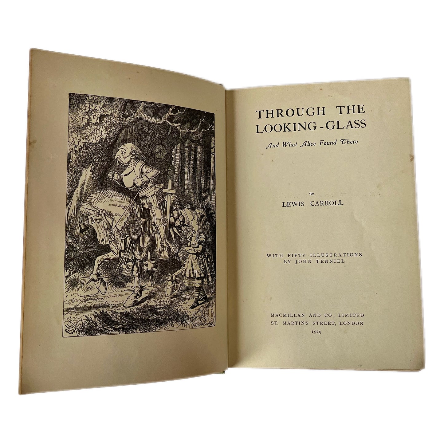 Antiquarian 1925 edition of Through the Looking-Glass by Lewis Carroll
