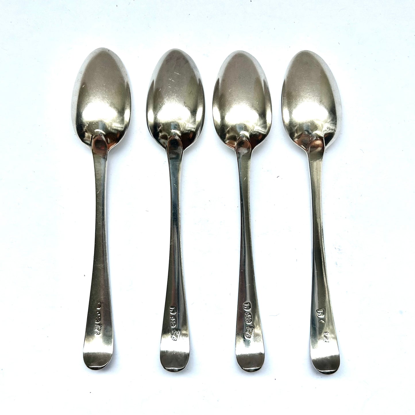 Set of 4 George III Silver Teaspoons by Hester Bateman London, 1783