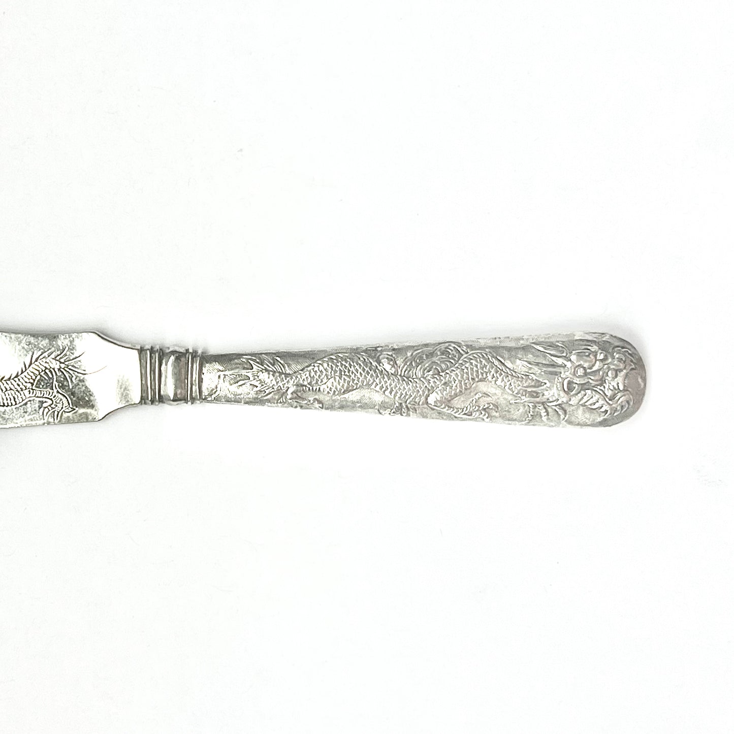 Antique Chinese export silver condiment or cocktail knife, circa mid to late 19th century, Hung Chong, Shanghai, 1830 to 1925.