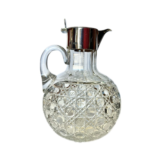 Late Victorian sterling silver and cut glass claret jug, London, 1897, William Gibson & John L. Langman