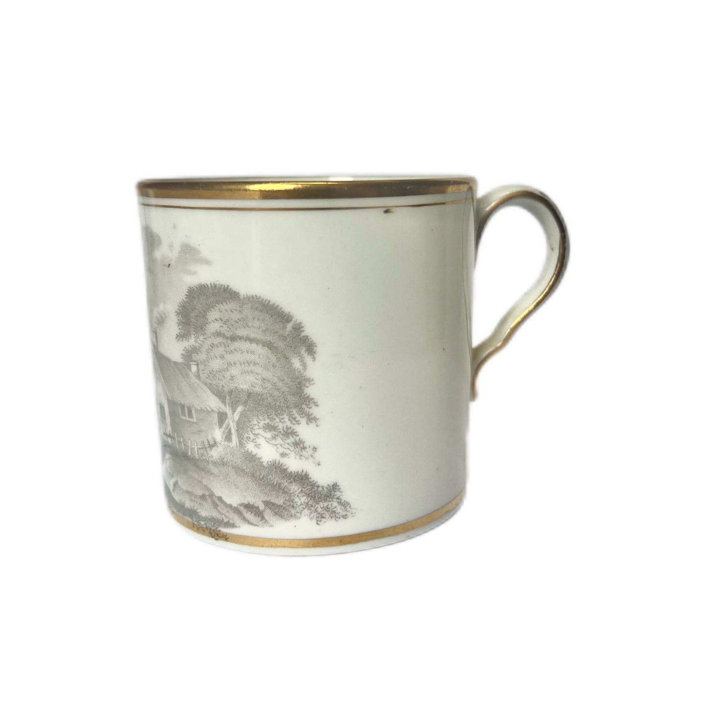 #2 Antique Spode Bat Ware coffee can, pattern 557