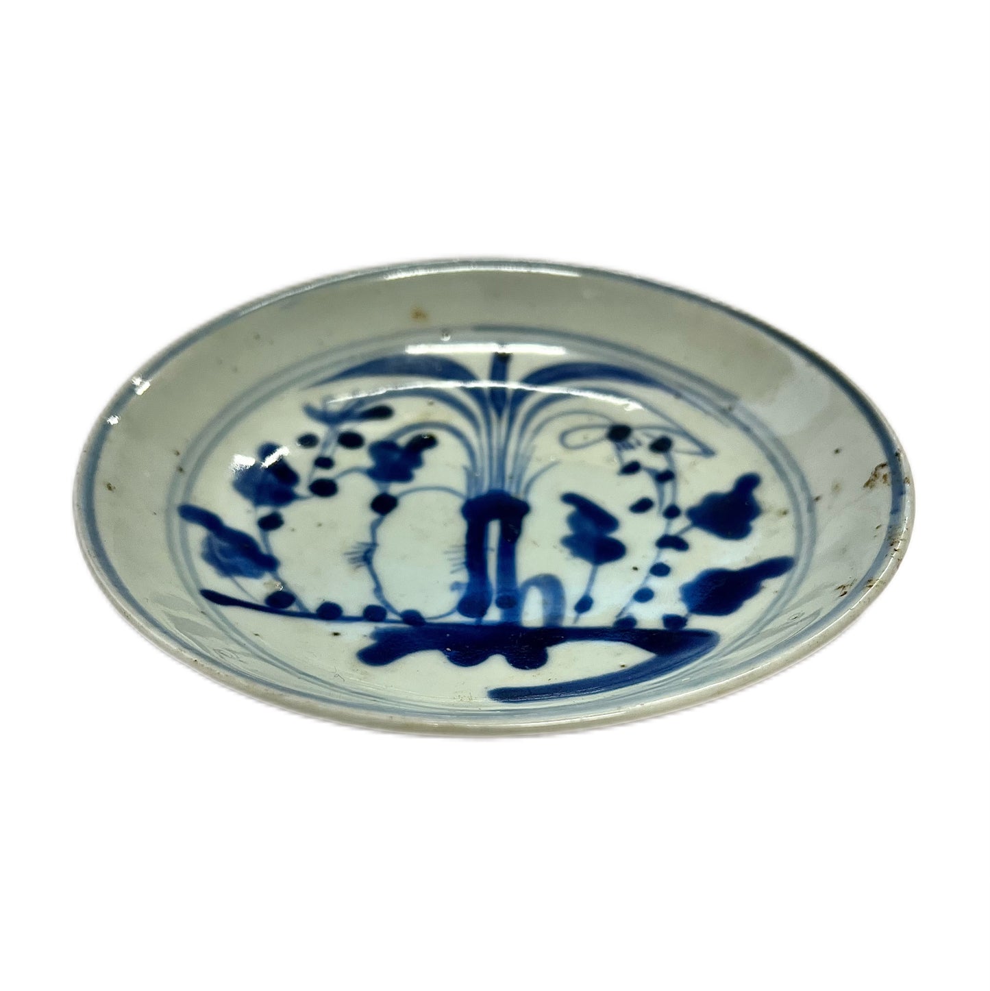 Antique Ming Dynasty period blue & white side plate