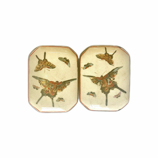 Late Meiji to Taisho Period Satsuma butterfly buckles