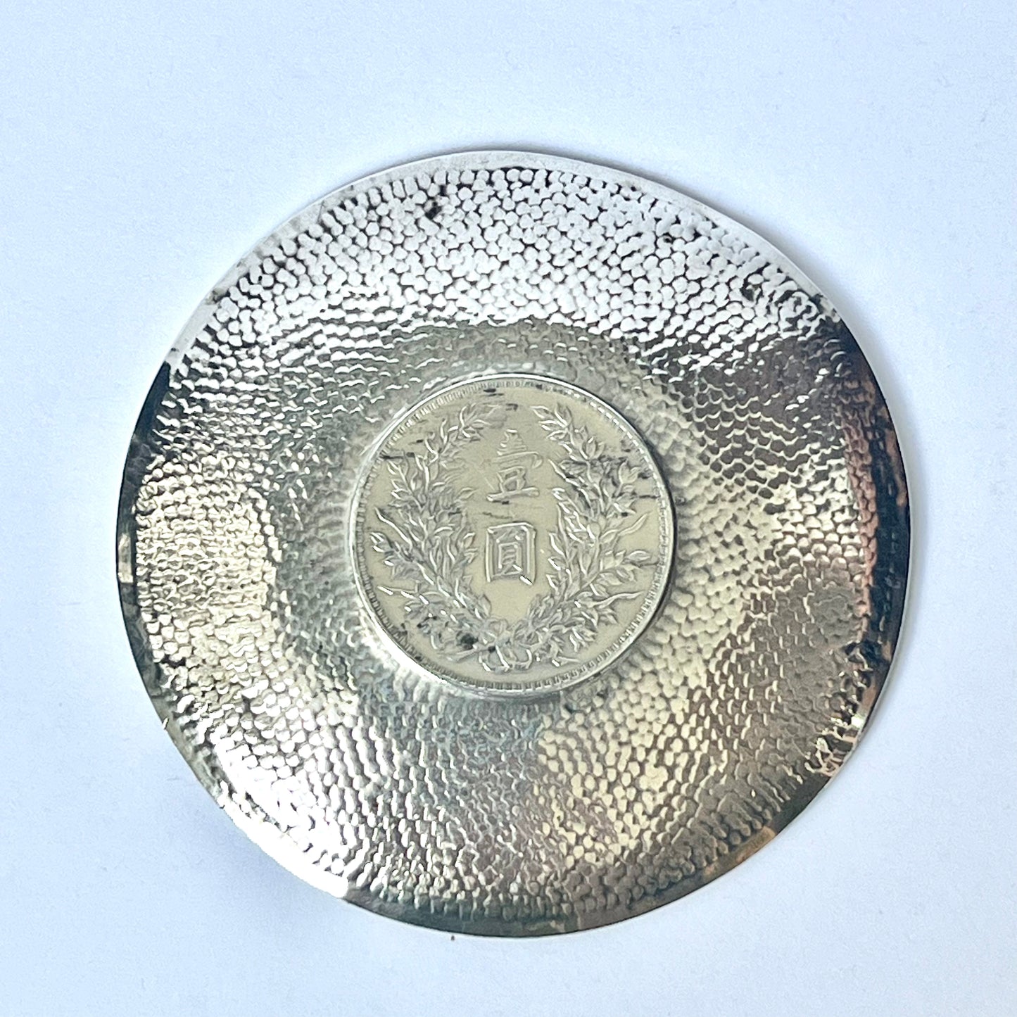 Antique Republic period 1 Yuan coin circa 1914 in period Chinese export silver setting