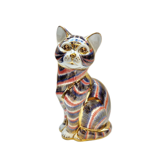 Royal Crown Derby Sitting Cat figurine circa 1986