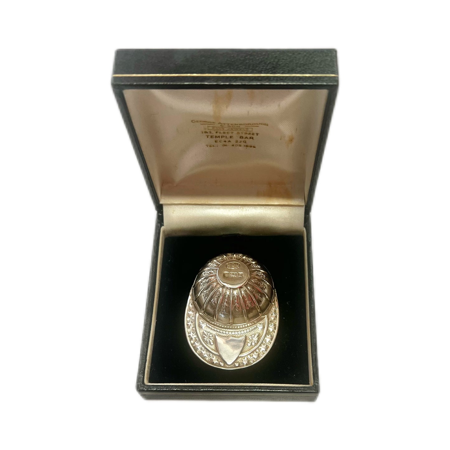 Antique QEII sterling silver novelty jockey cap tea caddy spoon