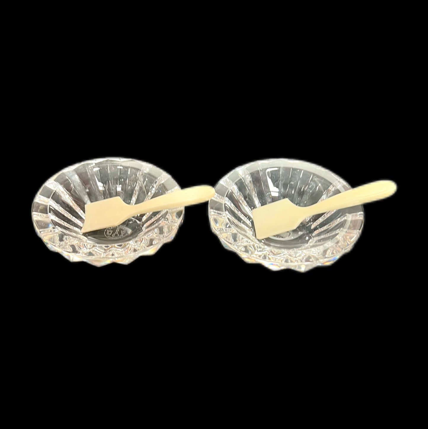 Vintage set of 2 Baccarat crystal caviar bowls in original box