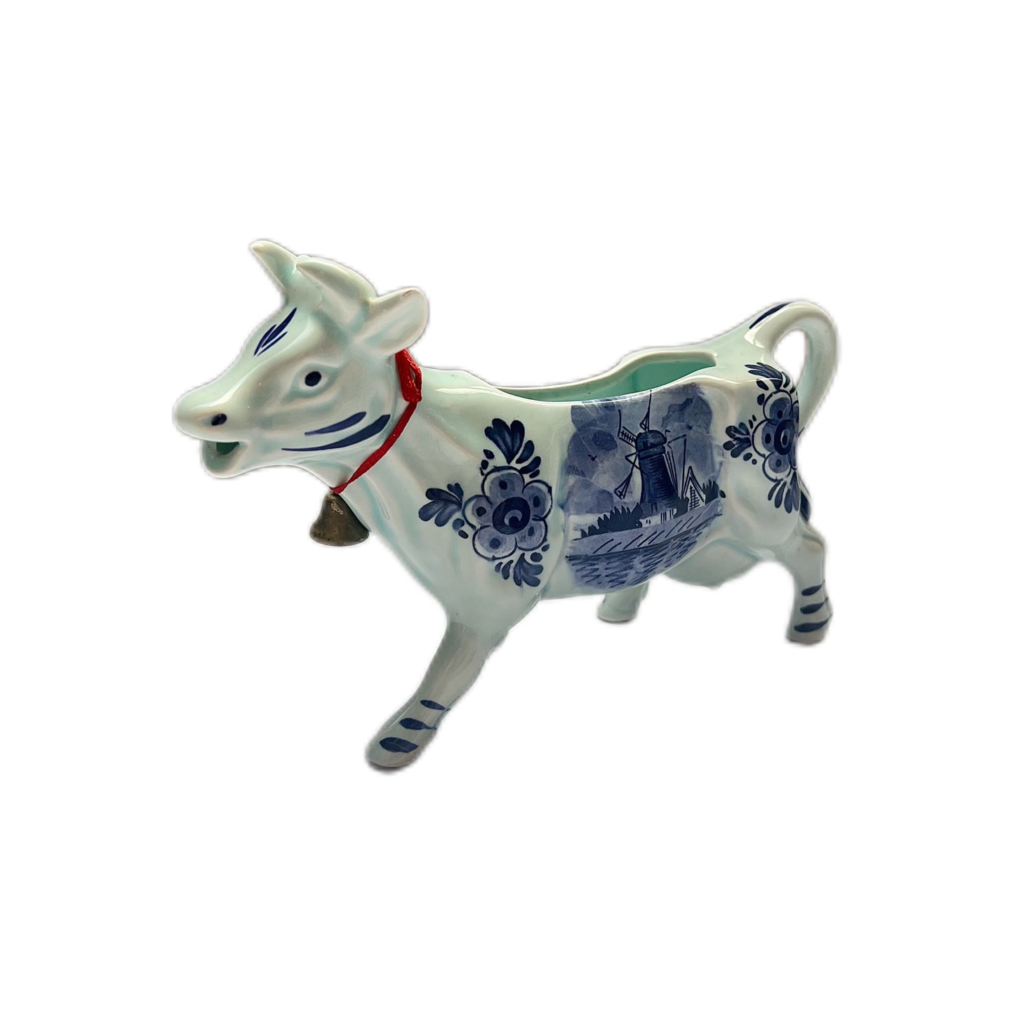 Mid to late 20th century Dutch Delft pottery cow creamer jug