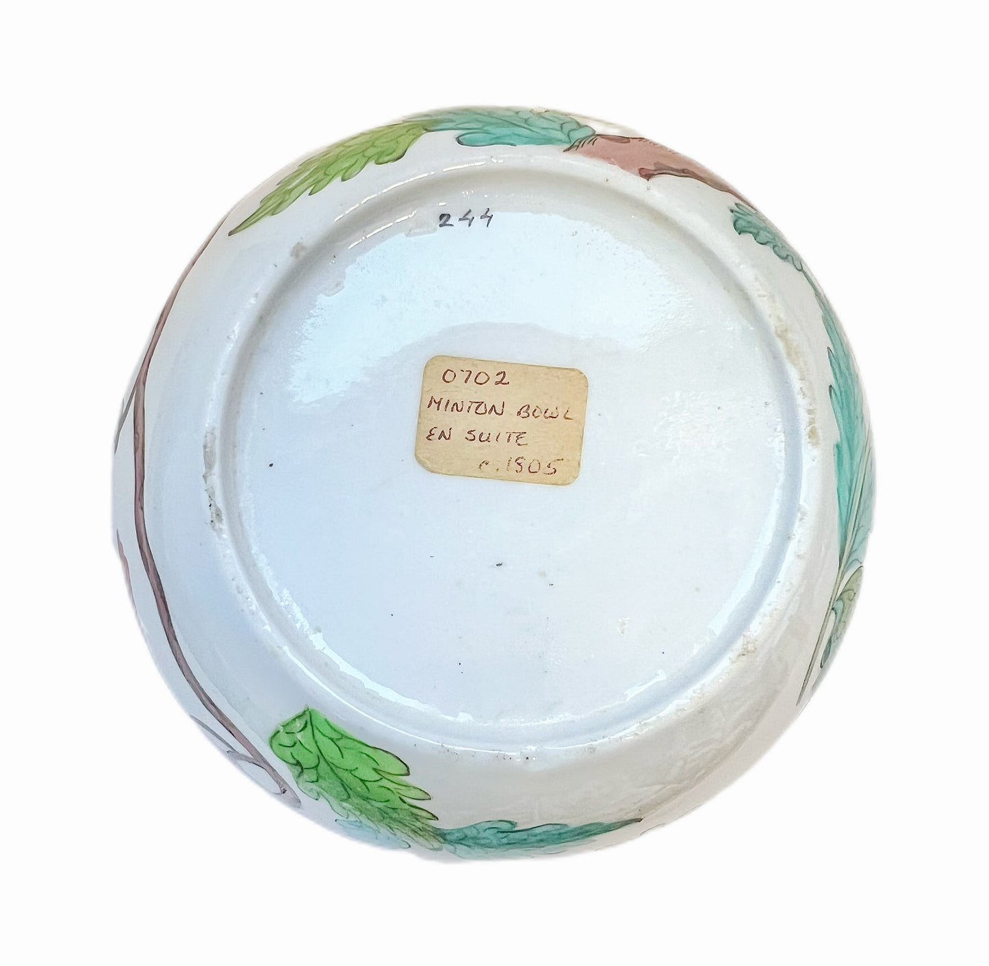 Early 19th century English serving bowl with gilt chinoiserie pattern attrib. Minton