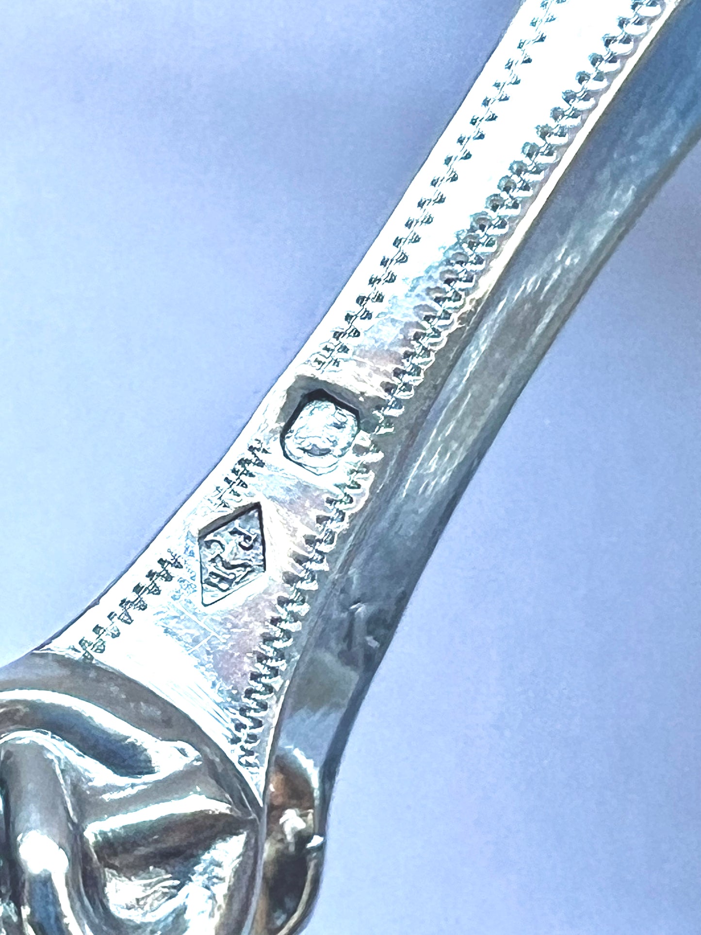 Antique French Second Empire Pair of Silver Serving Tongs with Claw Detail, Philippe Berthier