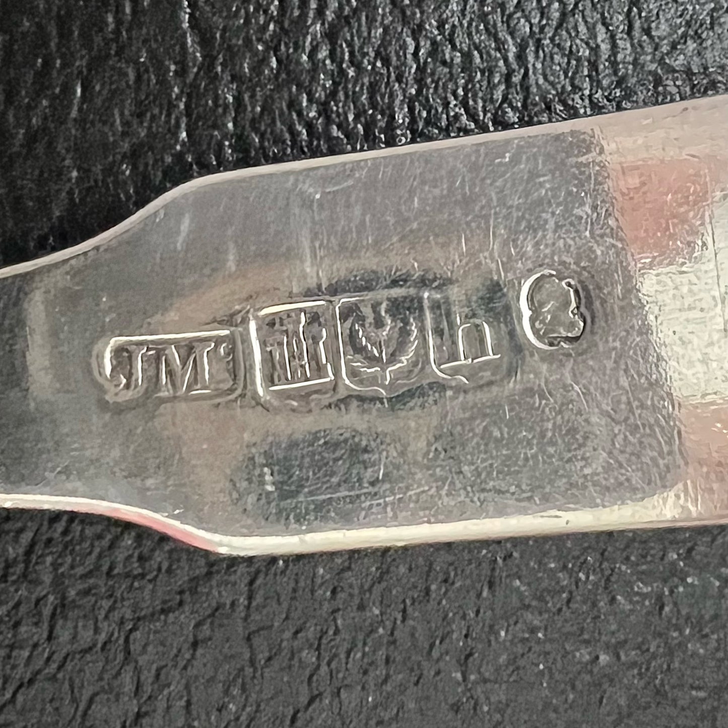 Pair of George III Scottish sterling silver serving spoons, James McKay 1813