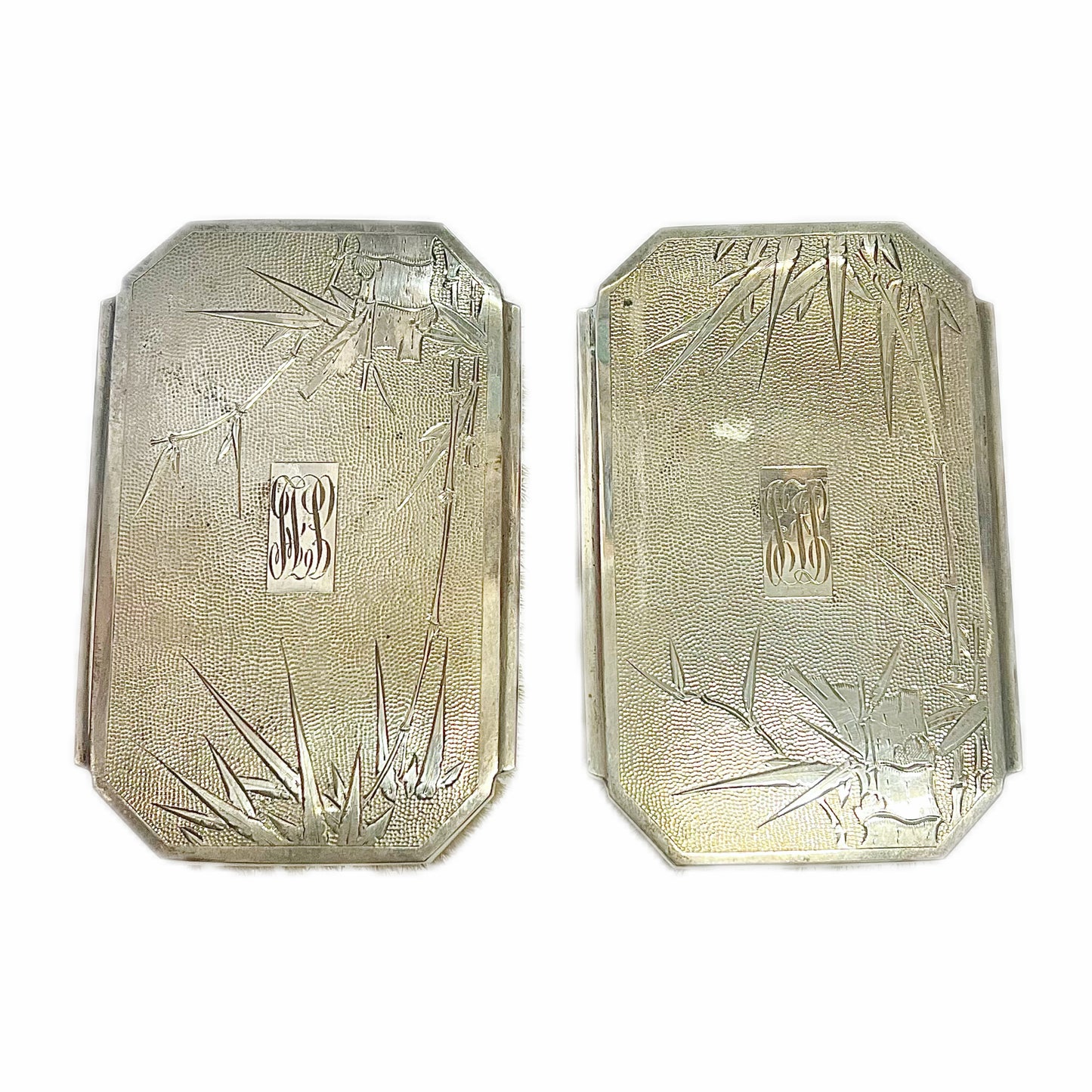 Near antique Chinese export silver brush set owned by Shanghai Municipal Police Force Supt. Lovell