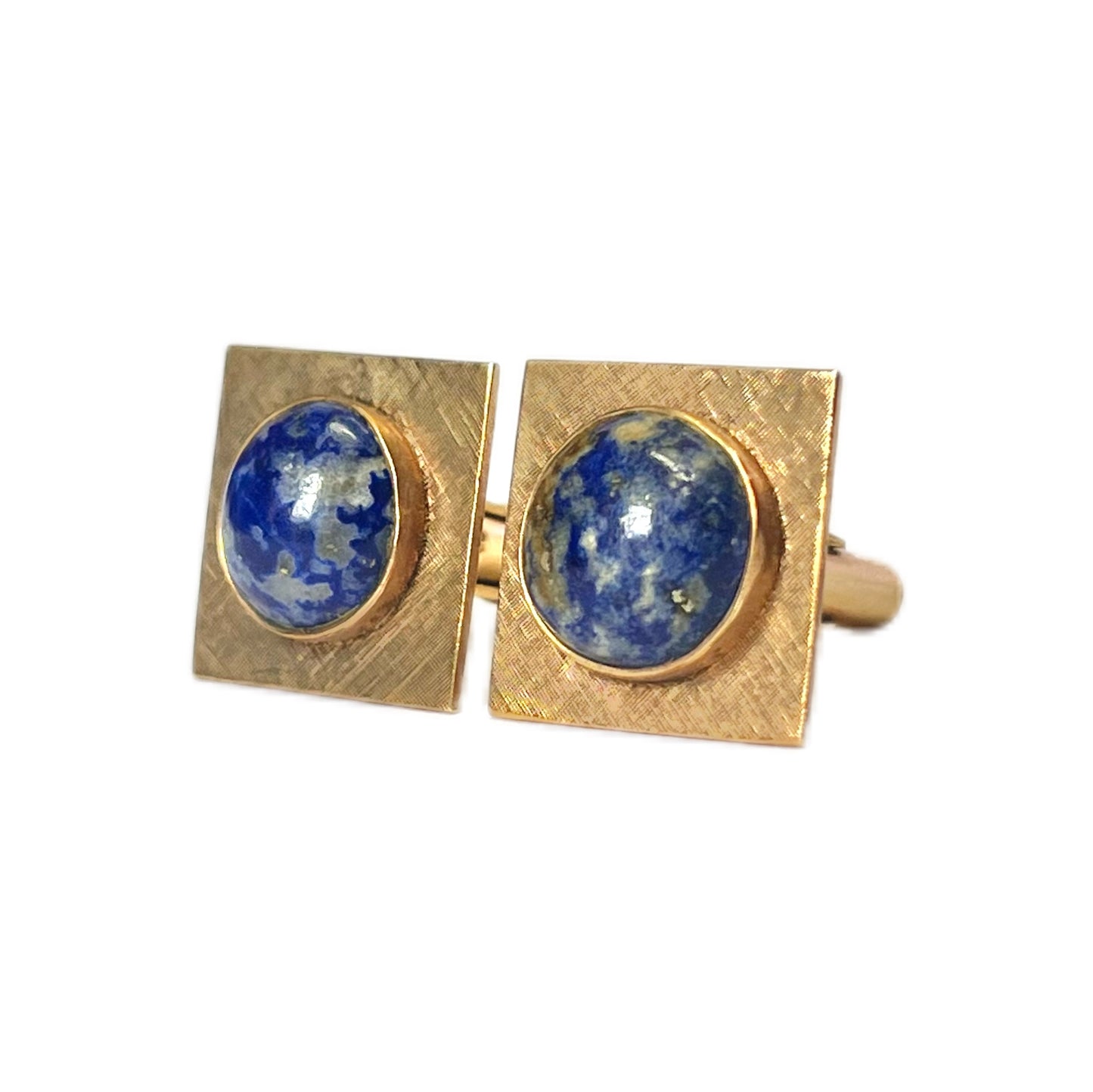 Vintage 9ct yellow gold and lapis cufflinks