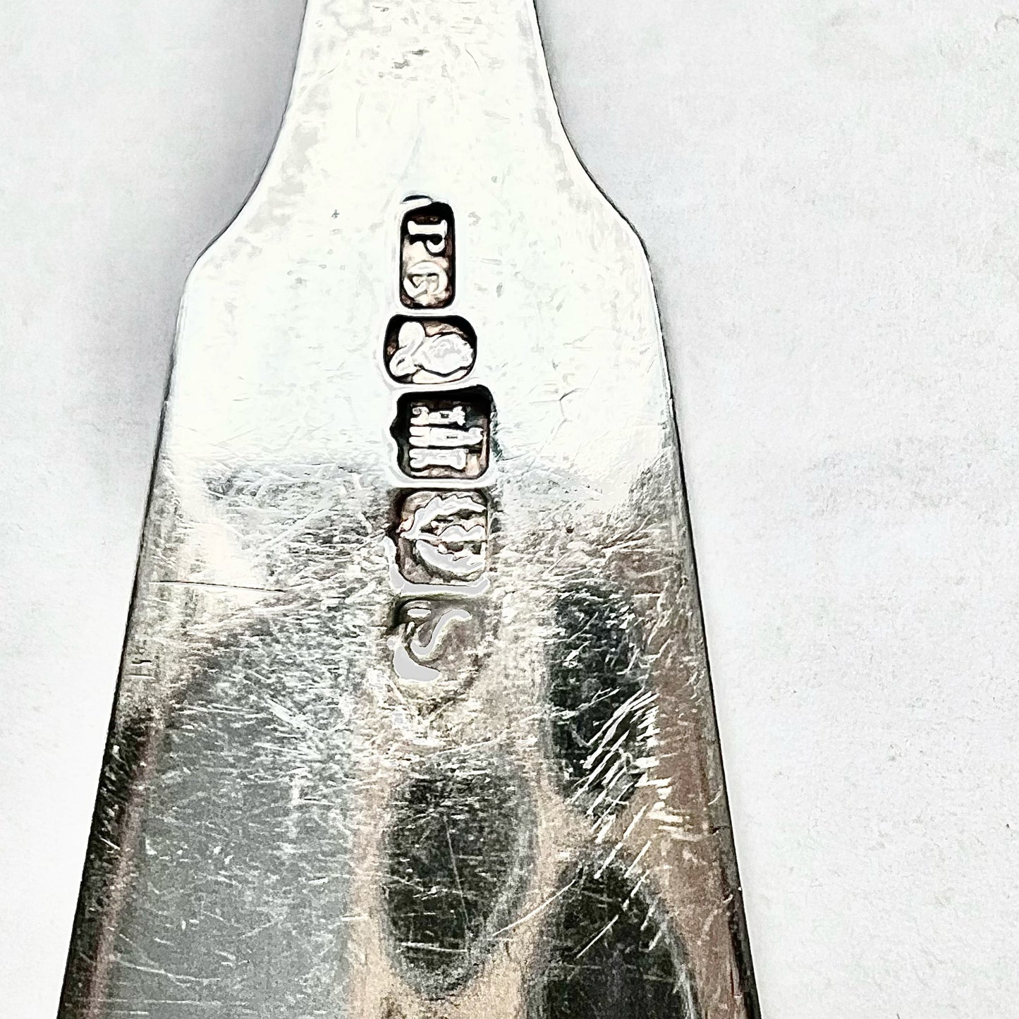 Antique George IV Scottish silver serving spoon with marks for Peter Grierson, 1824