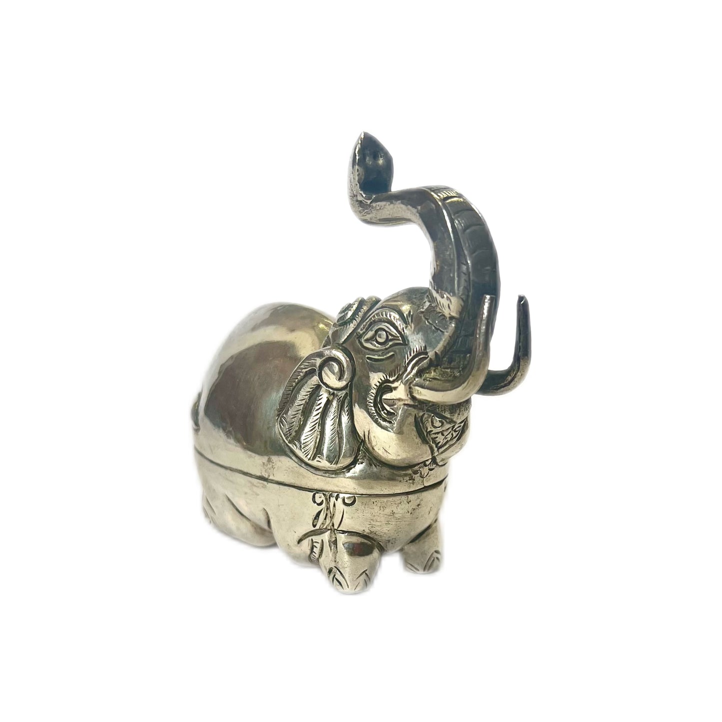 Vintage Cambodian .900 silver elephant trinket box