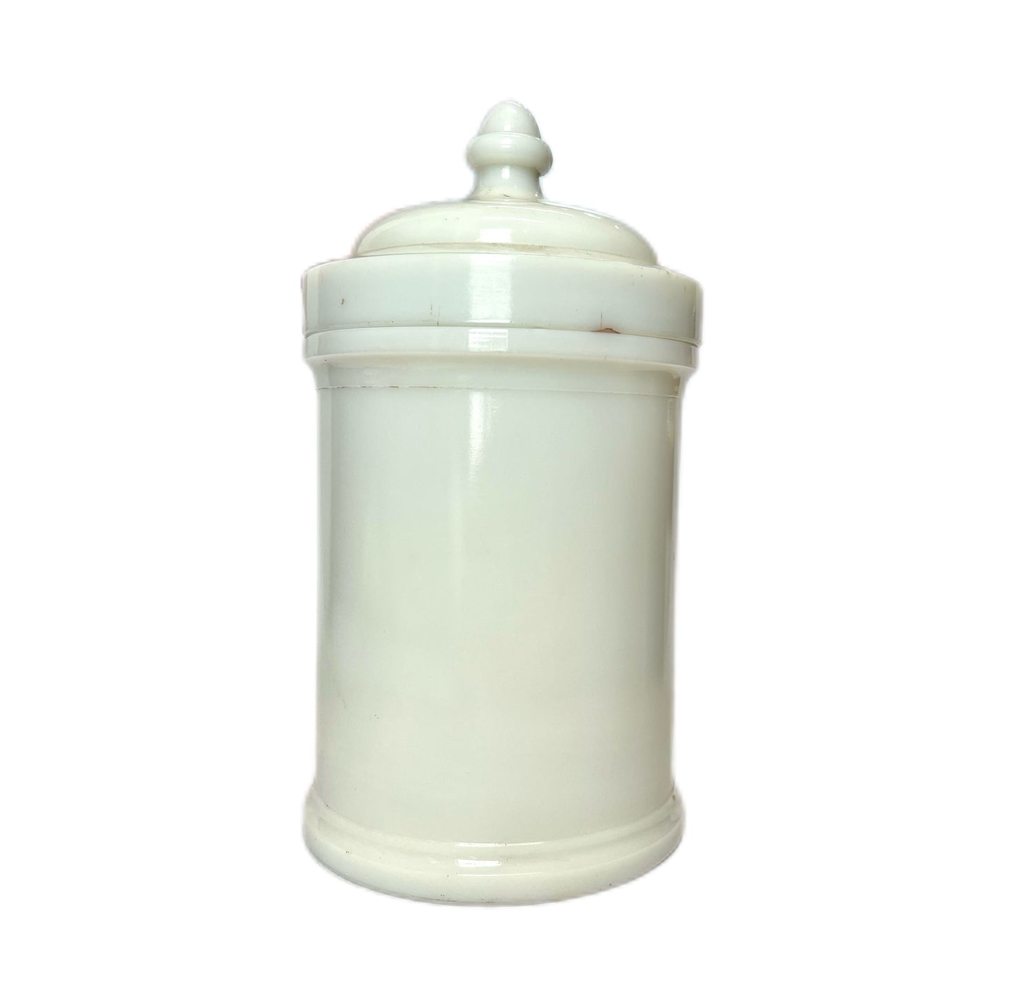 Antique Whitall Tatum Milk Glass Apothecary Jar- Citrine Ointment