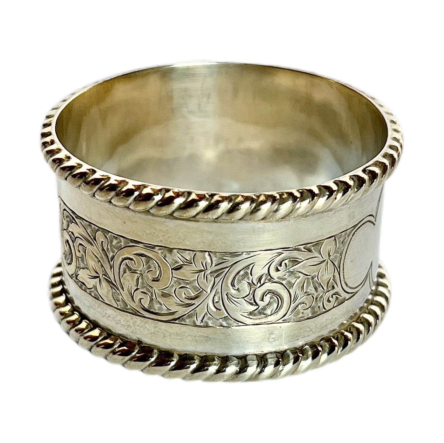 Antique late Victorian sterling silver napkin ring