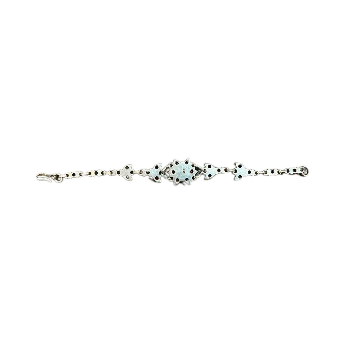 Vintage sterling silver, rhodolite garnet and amethyst bracelet