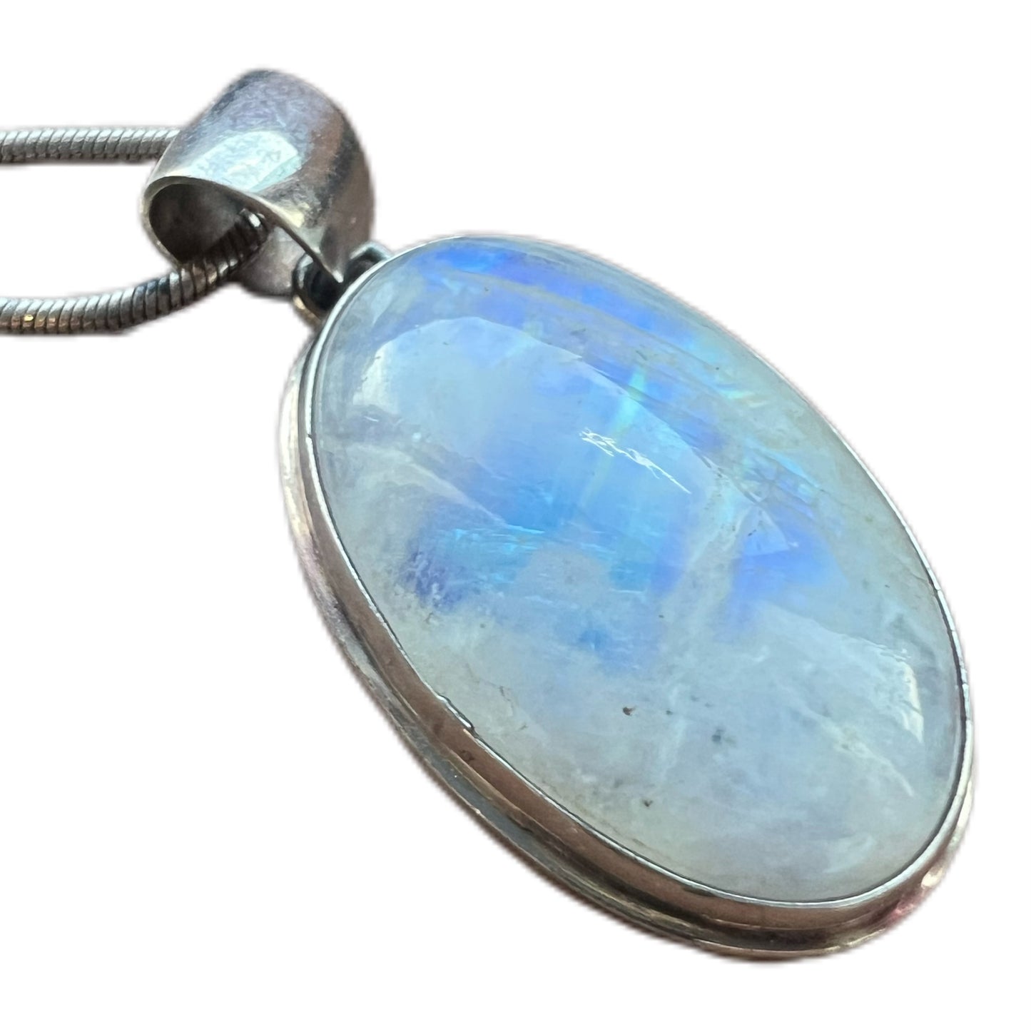 Wintage sterling silver and labradorite pendant with sterling silver chain