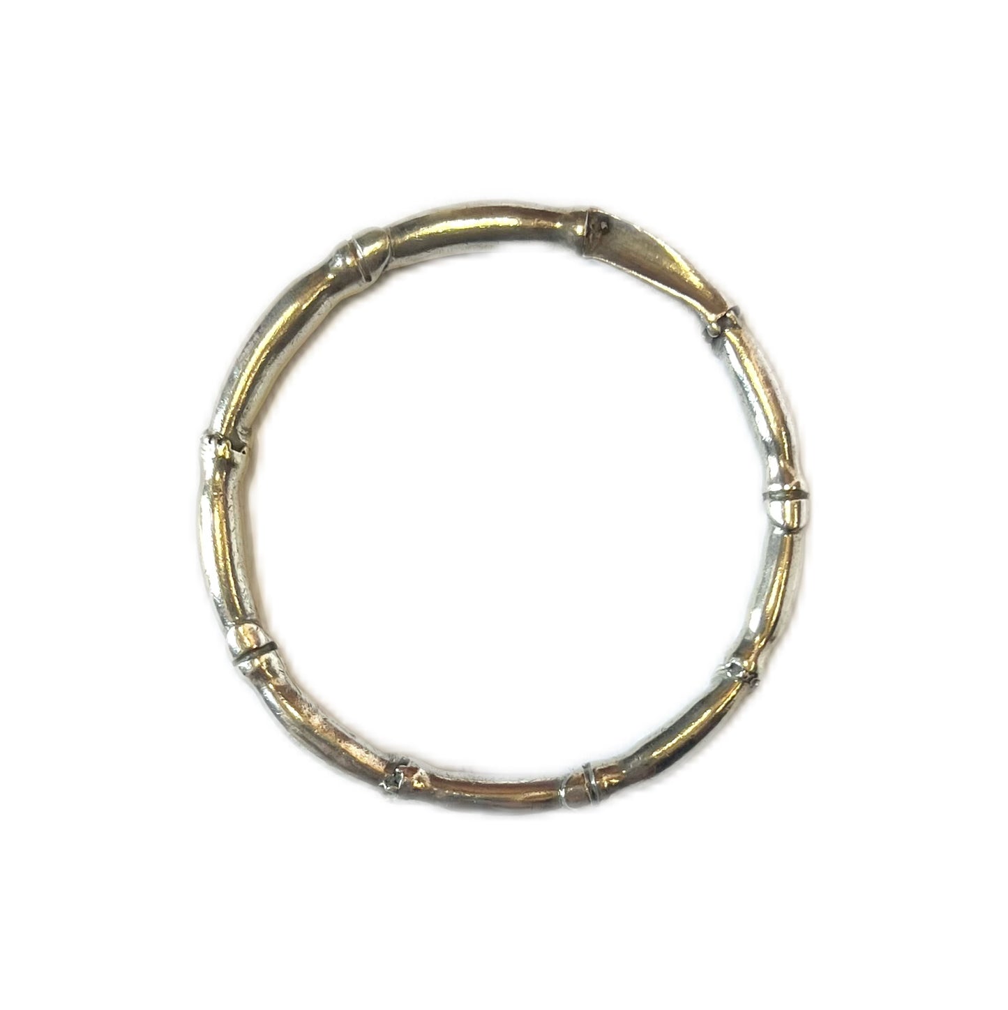 Vintage solid sterling silver bamboo bangle