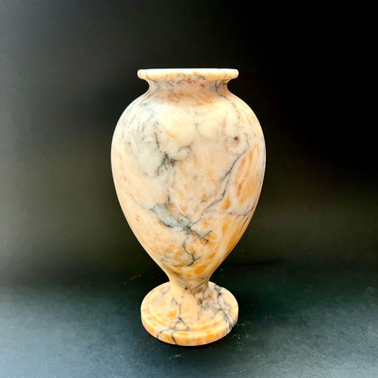 Salmon alabaster vase circa early to mid 20th century