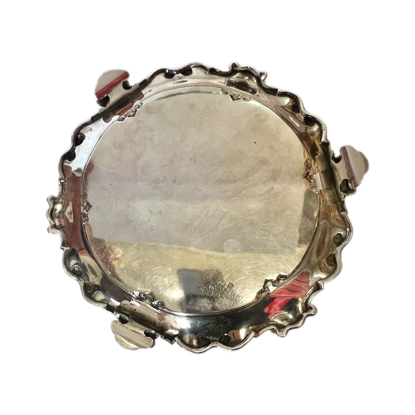 Late Victorian crested sterling silver salver, Walter & John Barnard