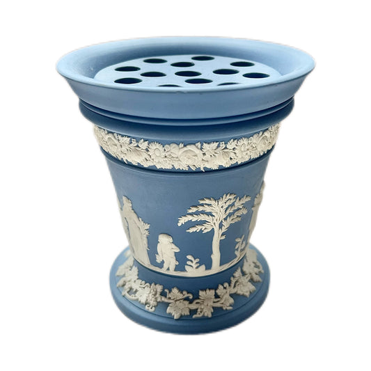 Vintage Wedgwood jasperware vase with flower frog